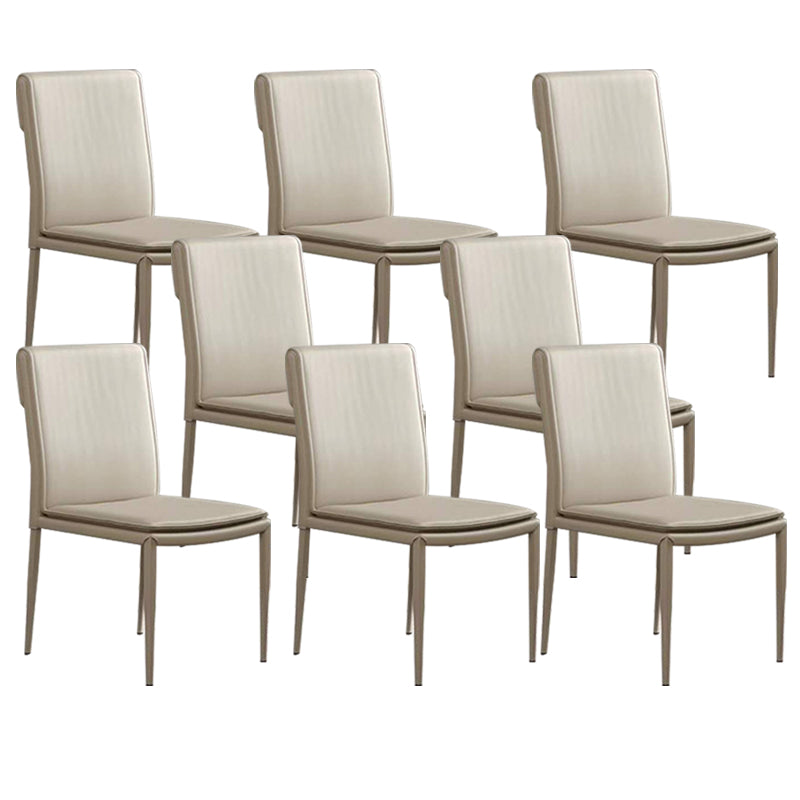 Kitchen Armless Metal Dining Chairs Home Side Chair with Upholstered