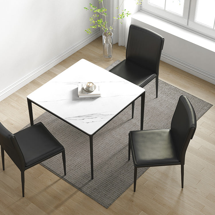 Kitchen Armless Metal Dining Chairs Home Side Chair with Upholstered