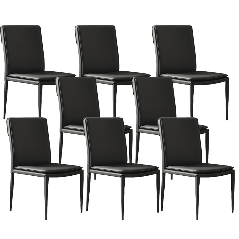 Kitchen Armless Metal Dining Chairs Home Side Chair with Upholstered
