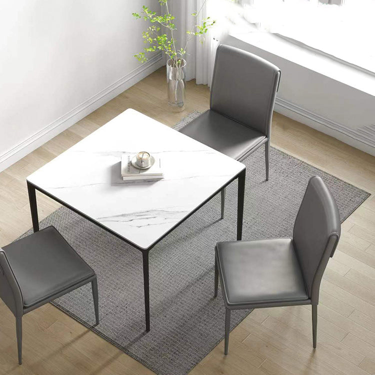 Kitchen Armless Metal Dining Chairs Home Side Chair with Upholstered