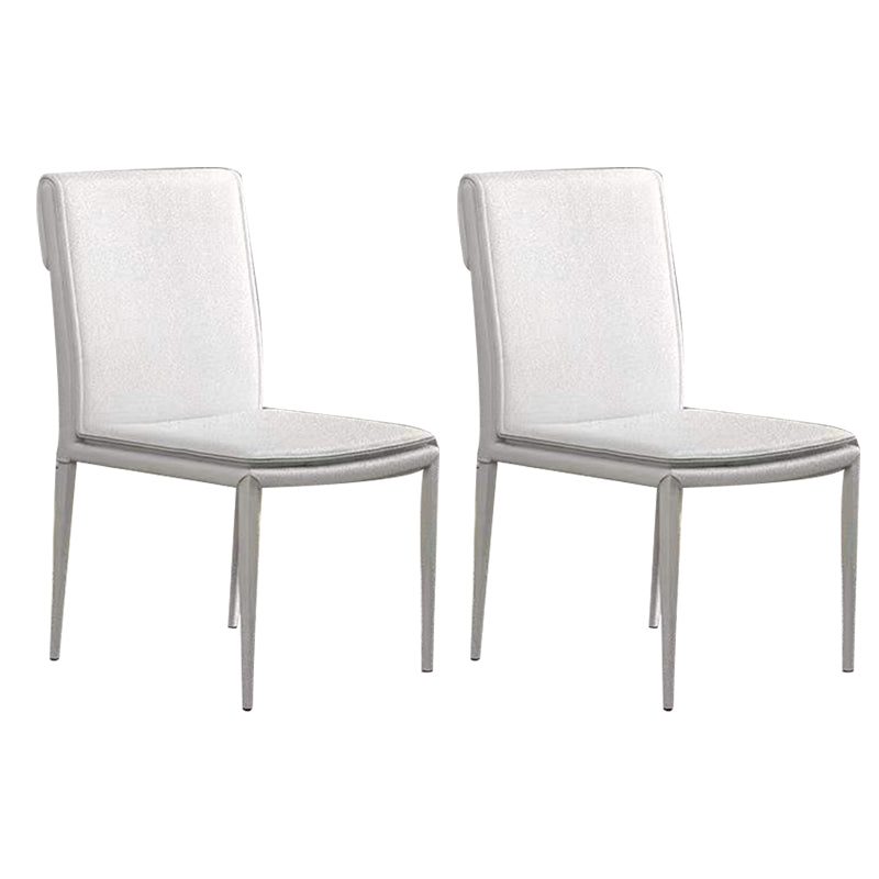 Kitchen Armless Metal Dining Chairs Home Side Chair with Upholstered