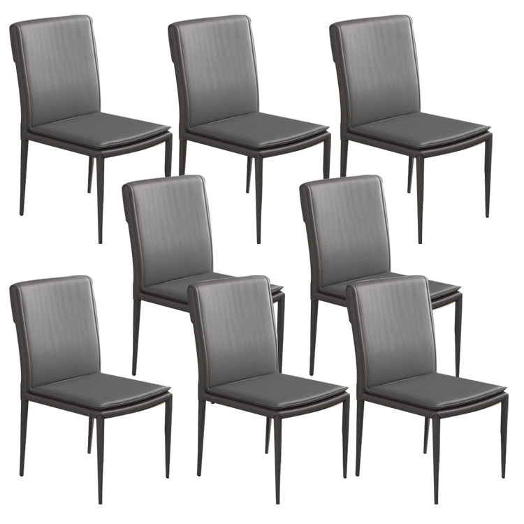 Kitchen Armless Metal Dining Chairs Home Side Chair with Upholstered