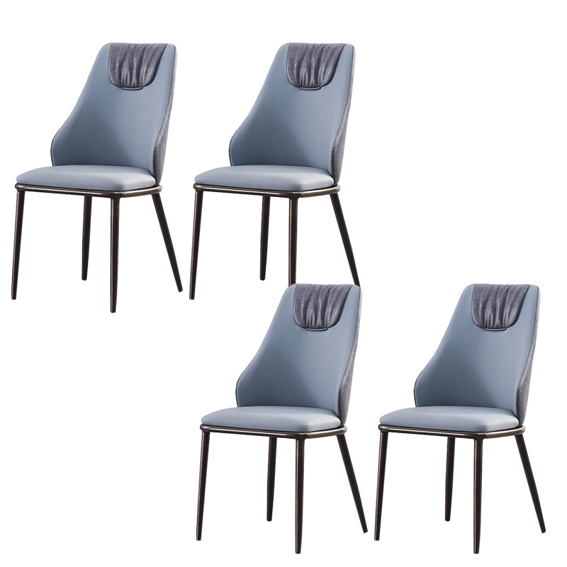 Faux Leather Dining Chair Glam Style Parsons Armless Side Chair