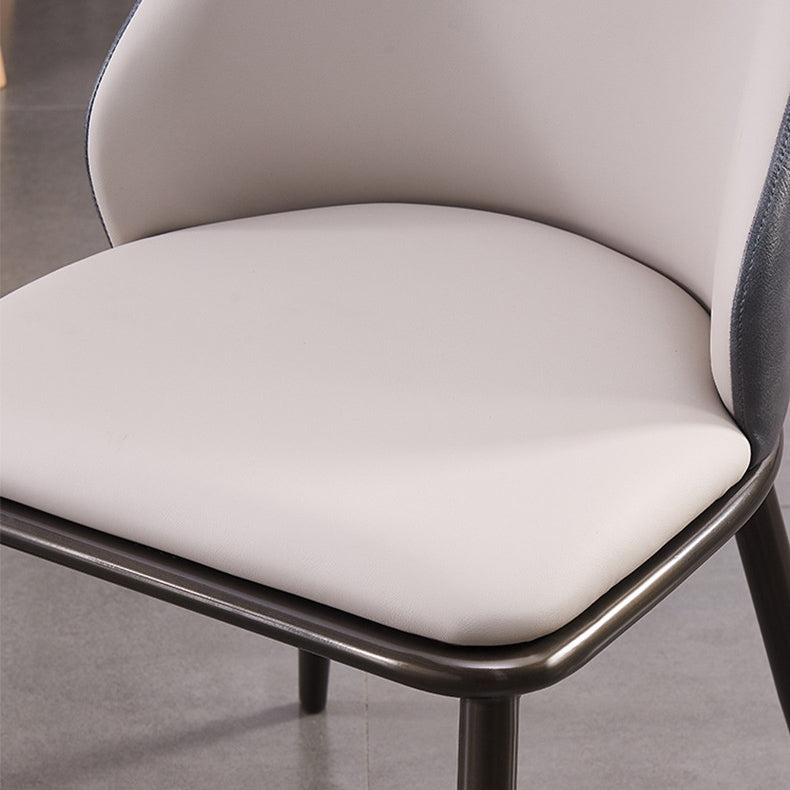 Faux Leather Dining Chair Glam Style Parsons Armless Side Chair