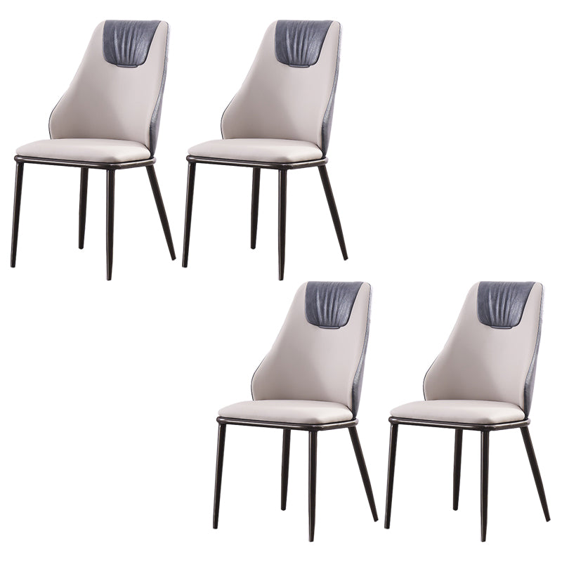 Faux Leather Dining Chair Glam Style Parsons Armless Side Chair