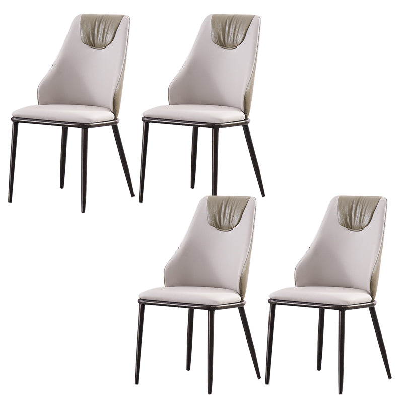 Faux Leather Dining Chair Glam Style Parsons Armless Side Chair