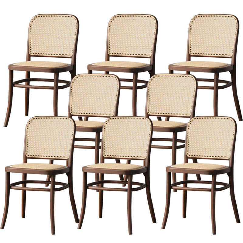 Wood Modern Patio Side Chair Open Back Dining Side Chair for Home