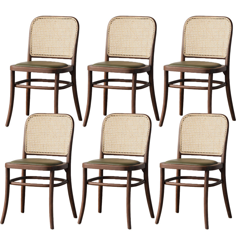 Wood Modern Patio Side Chair Open Back Dining Side Chair for Home