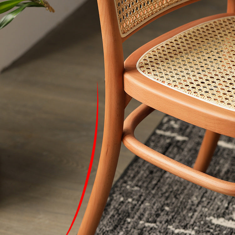 Wood Modern Patio Side Chair Open Back Dining Side Chair for Home