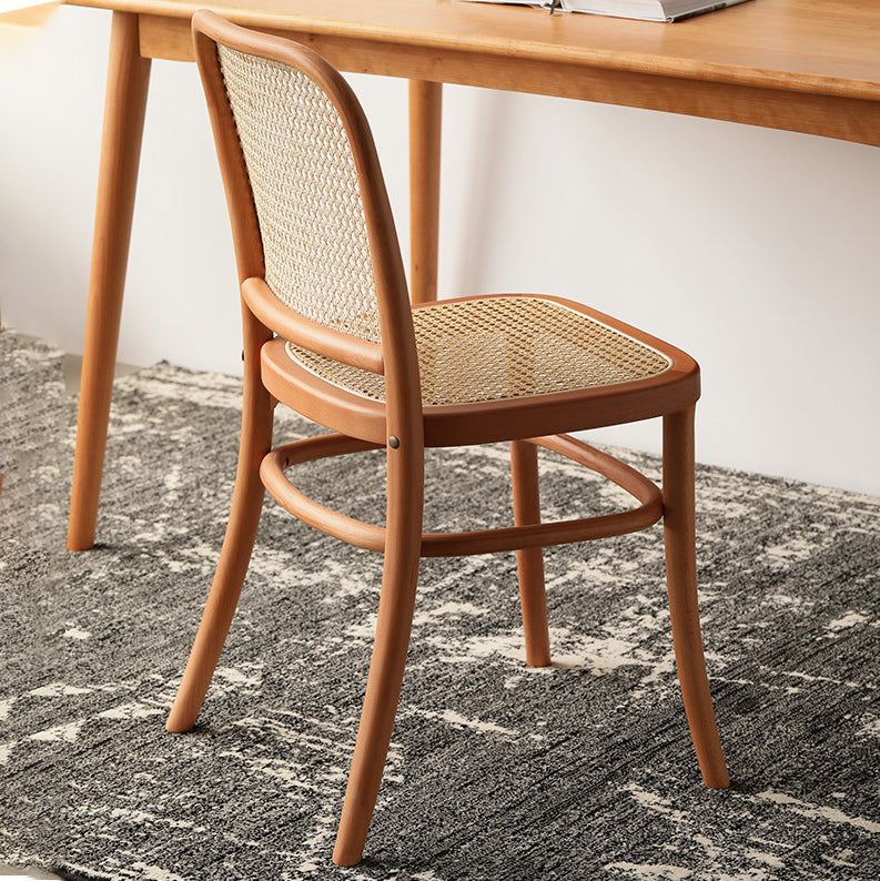 Wood Modern Patio Side Chair Open Back Dining Side Chair for Home