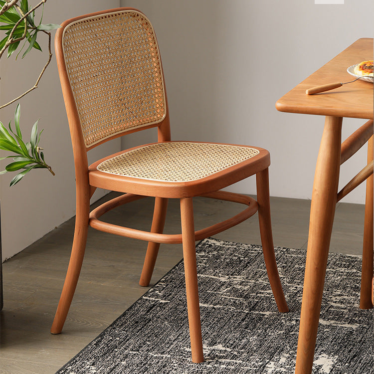 Wood Modern Patio Side Chair Open Back Dining Side Chair for Home