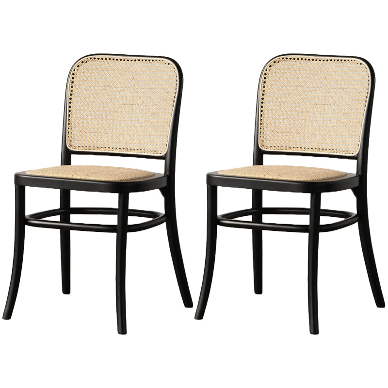 Wood Modern Patio Side Chair Open Back Dining Side Chair for Home