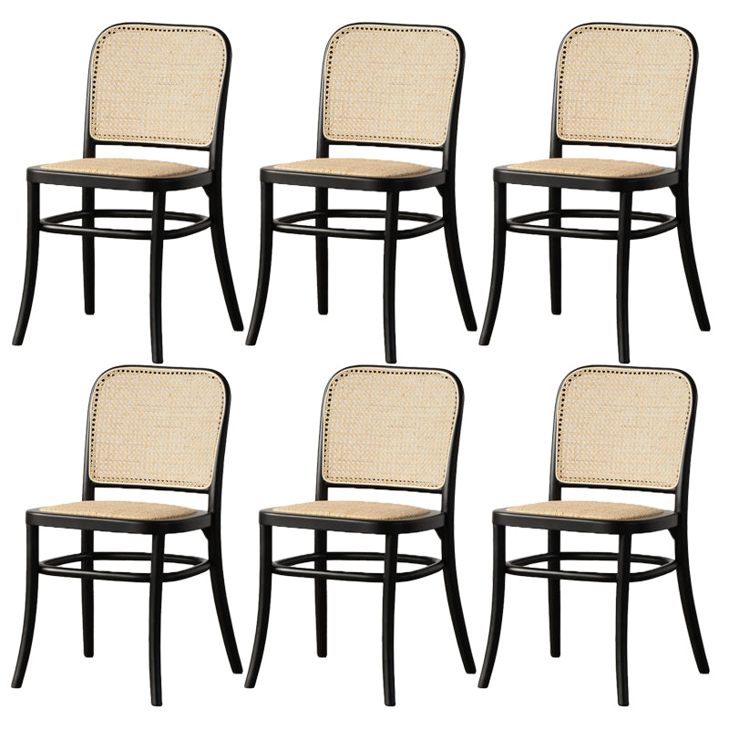 Wood Modern Patio Side Chair Open Back Dining Side Chair for Home