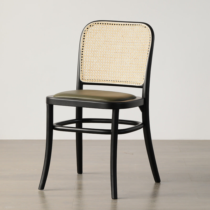 Wood Modern Patio Side Chair Open Back Dining Side Chair for Home