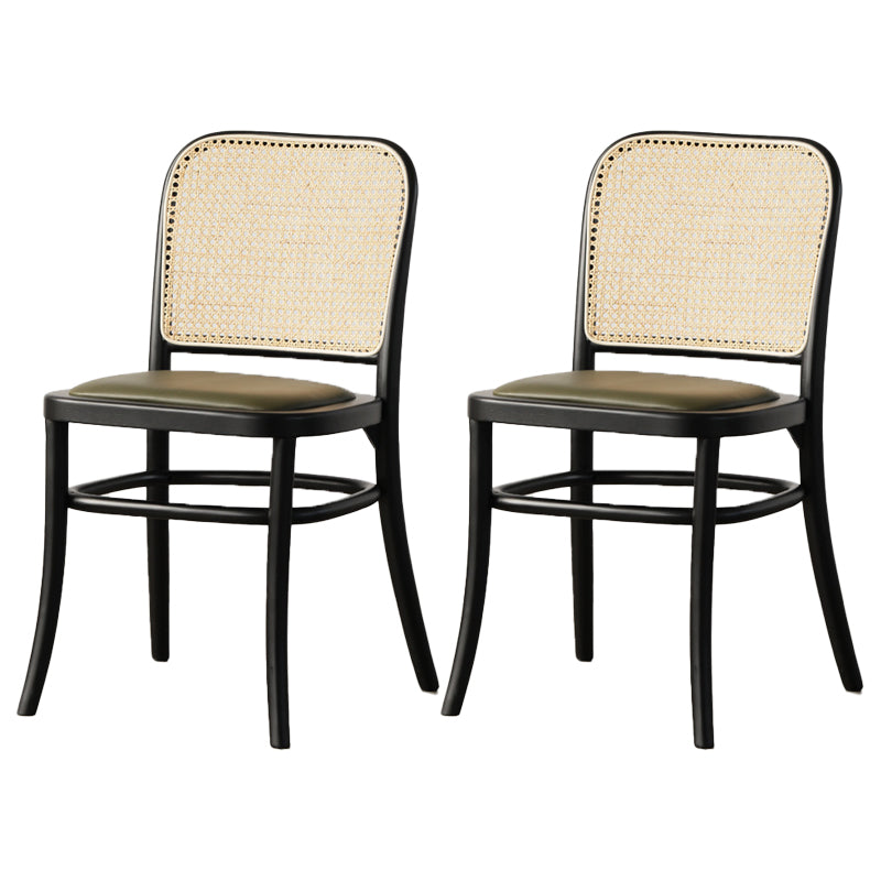 Wood Modern Patio Side Chair Open Back Dining Side Chair for Home