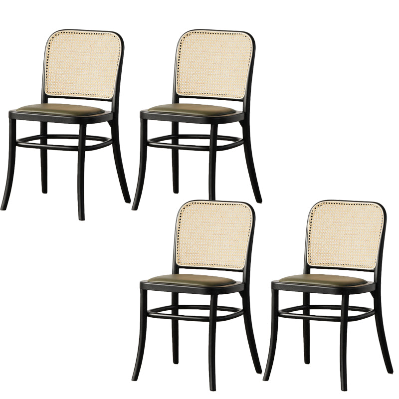 Wood Modern Patio Side Chair Open Back Dining Side Chair for Home