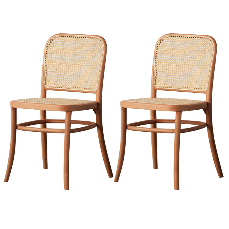 Wood Modern Patio Side Chair Open Back Dining Side Chair for Home