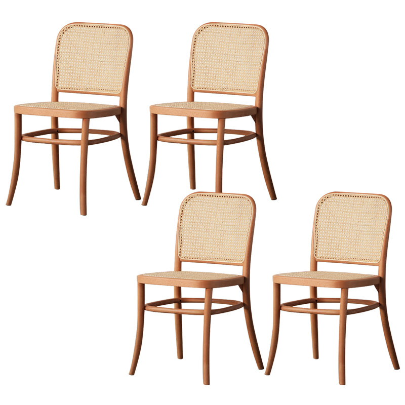 Wood Modern Patio Side Chair Open Back Dining Side Chair for Home