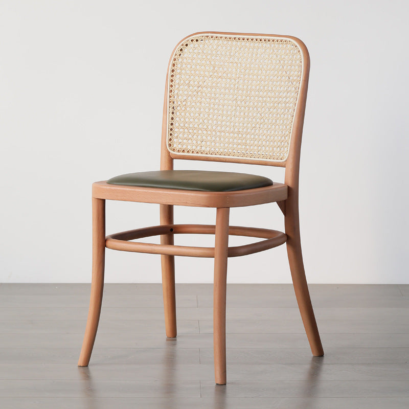 Wood Modern Patio Side Chair Open Back Dining Side Chair for Home