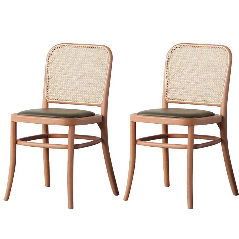 Wood Modern Patio Side Chair Open Back Dining Side Chair for Home