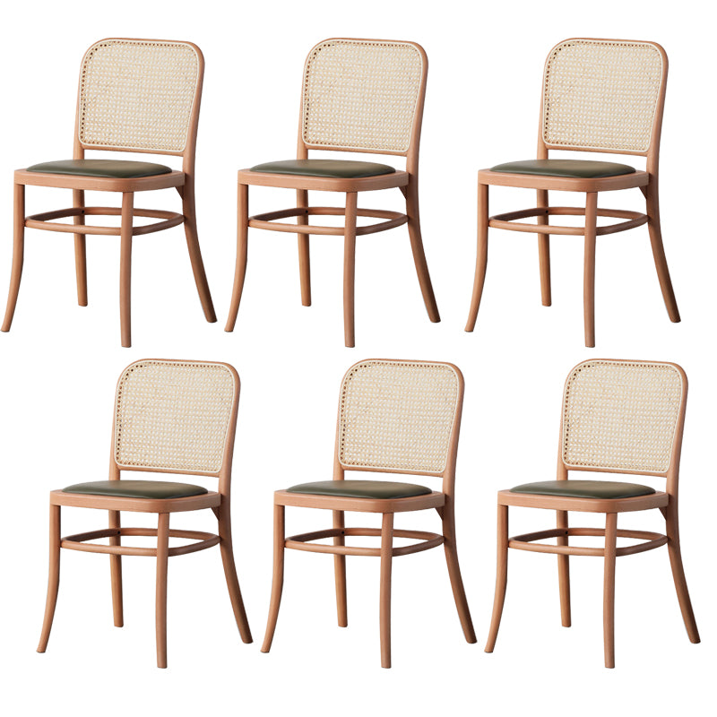 Wood Modern Patio Side Chair Open Back Dining Side Chair for Home