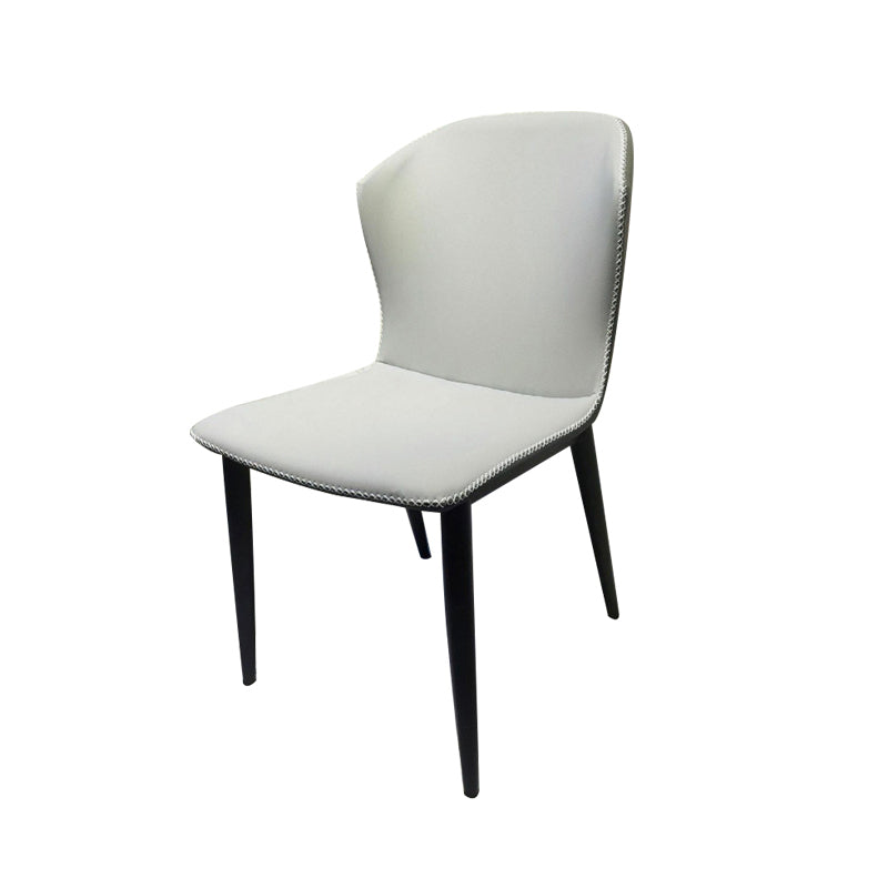 Faux Leather Dining Chair Industrial Style Wingback Side Chair