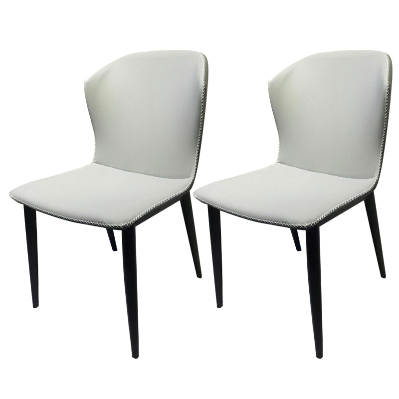 Faux Leather Dining Chair Industrial Style Wingback Side Chair