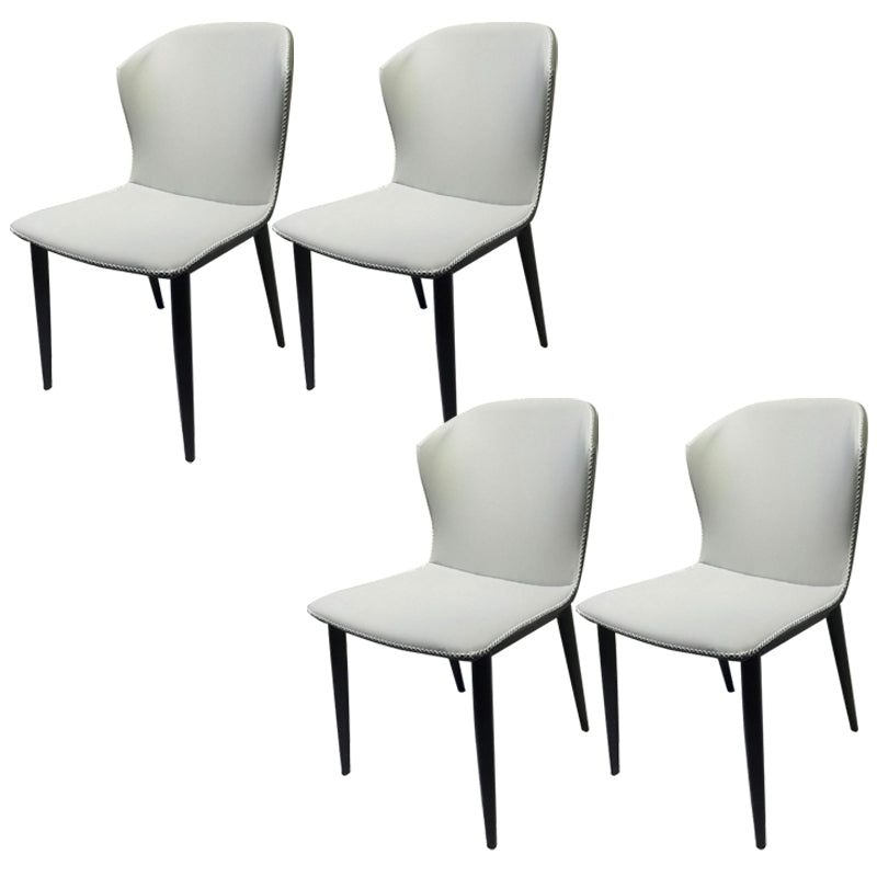 Faux Leather Dining Chair Industrial Style Wingback Side Chair