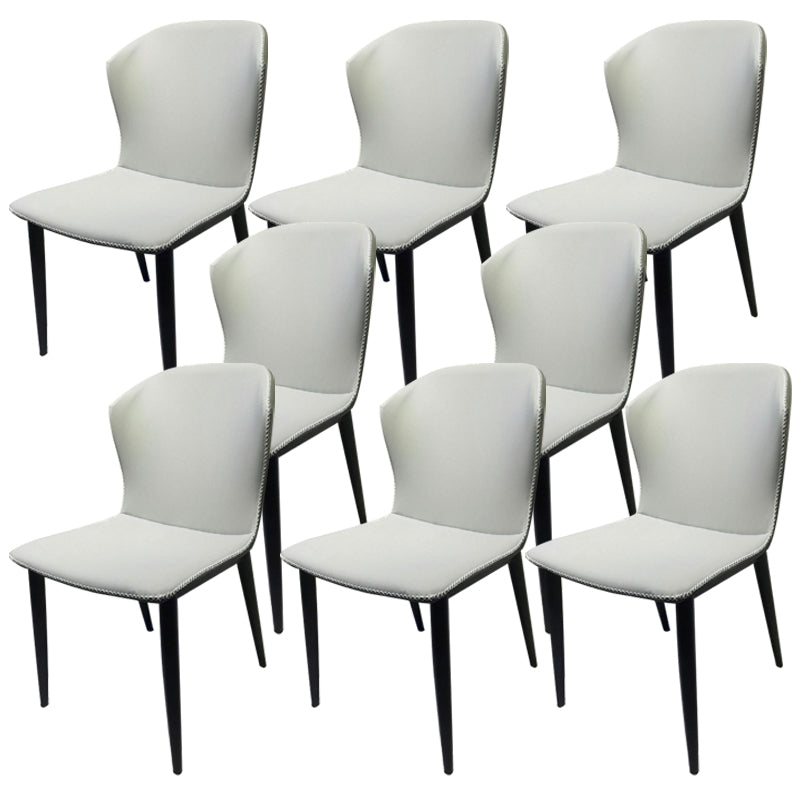 Faux Leather Dining Chair Industrial Style Wingback Side Chair