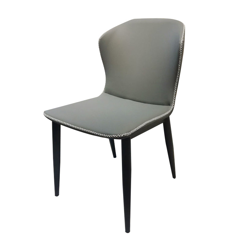 Faux Leather Dining Chair Industrial Style Wingback Side Chair