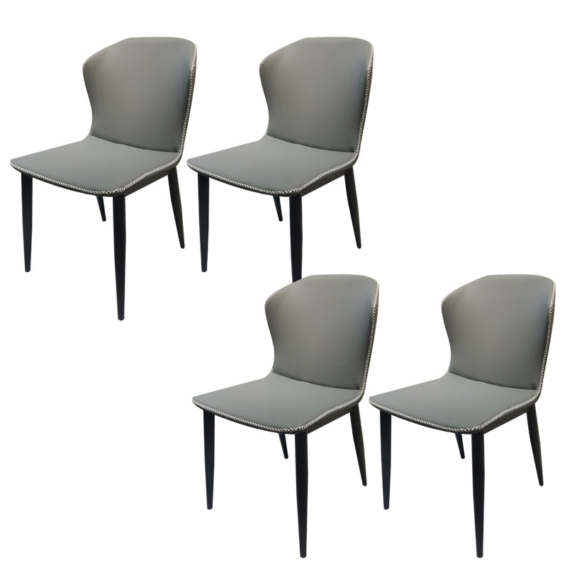 Faux Leather Dining Chair Industrial Style Wingback Side Chair