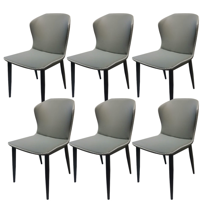 Faux Leather Dining Chair Industrial Style Wingback Side Chair