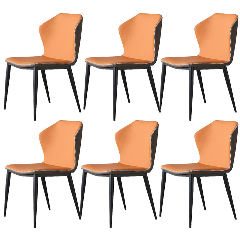 Faux Leather Dining Chair Industrial Style Wingback Side Chair