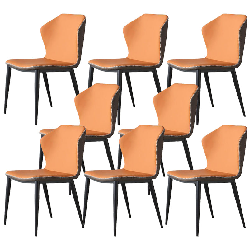 Faux Leather Dining Chair Industrial Style Wingback Side Chair