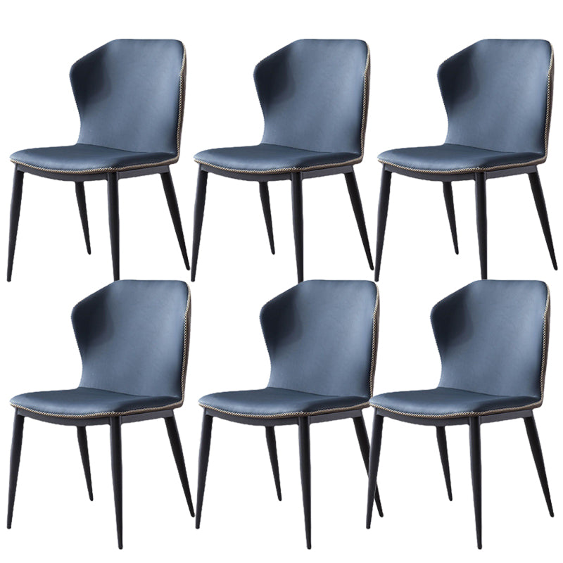 Faux Leather Dining Chair Industrial Style Wingback Side Chair