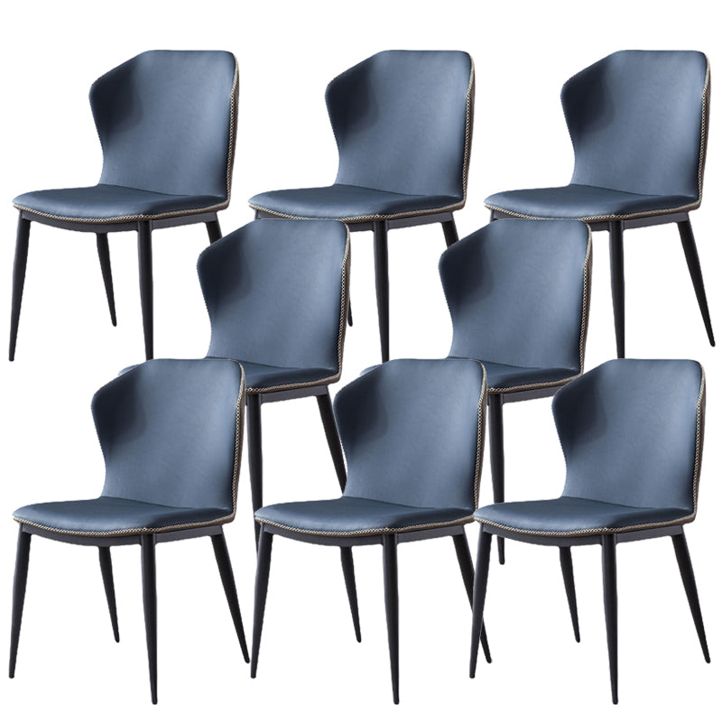 Faux Leather Dining Chair Industrial Style Wingback Side Chair