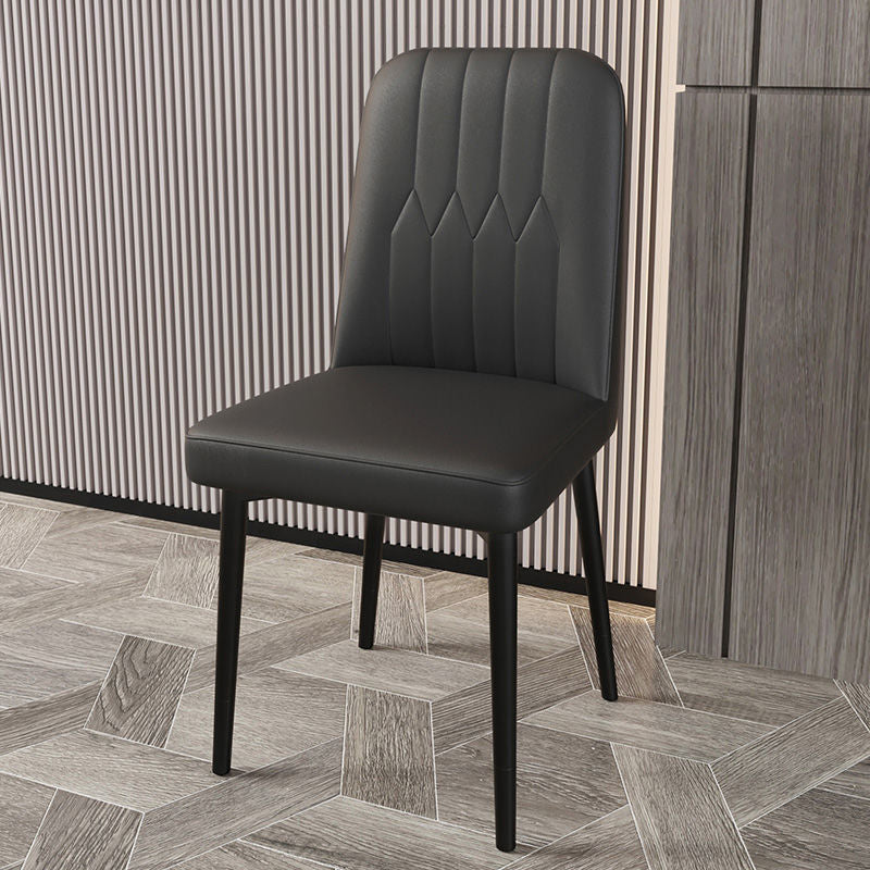 PU Leather Dining Chairs Parsons Armless Side Chair for Restaurant
