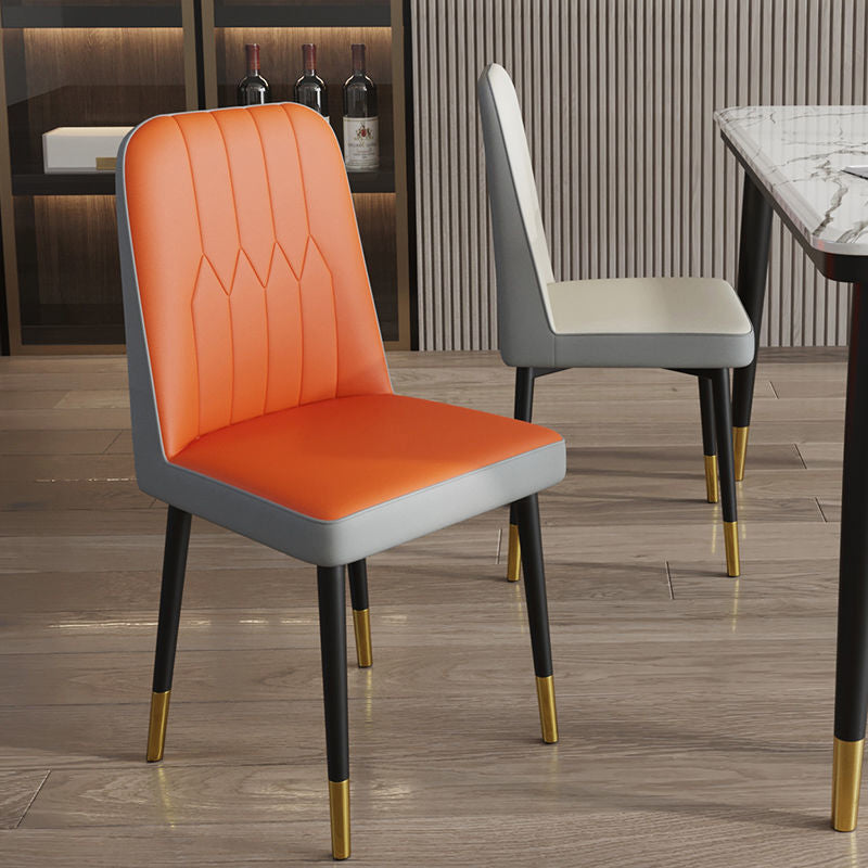 PU Leather Dining Chairs Parsons Armless Side Chair for Restaurant