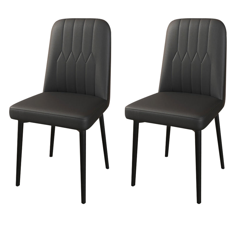 PU Leather Dining Chairs Parsons Armless Side Chair for Restaurant