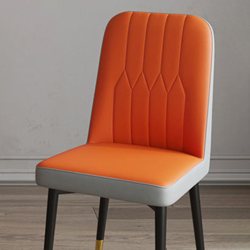 PU Leather Dining Chairs Parsons Armless Side Chair for Restaurant