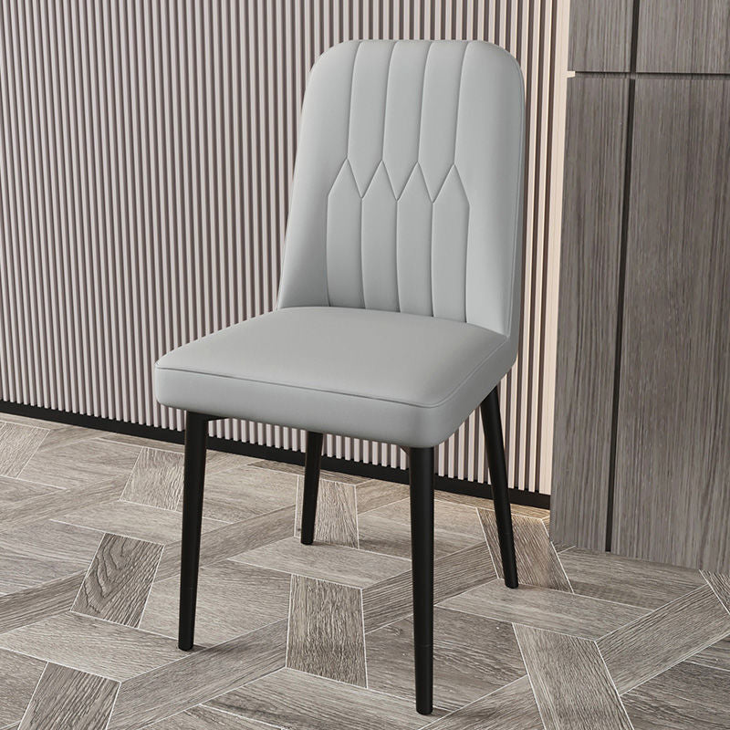 PU Leather Dining Chairs Parsons Armless Side Chair for Restaurant