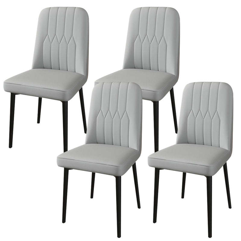 PU Leather Dining Chairs Parsons Armless Side Chair for Restaurant
