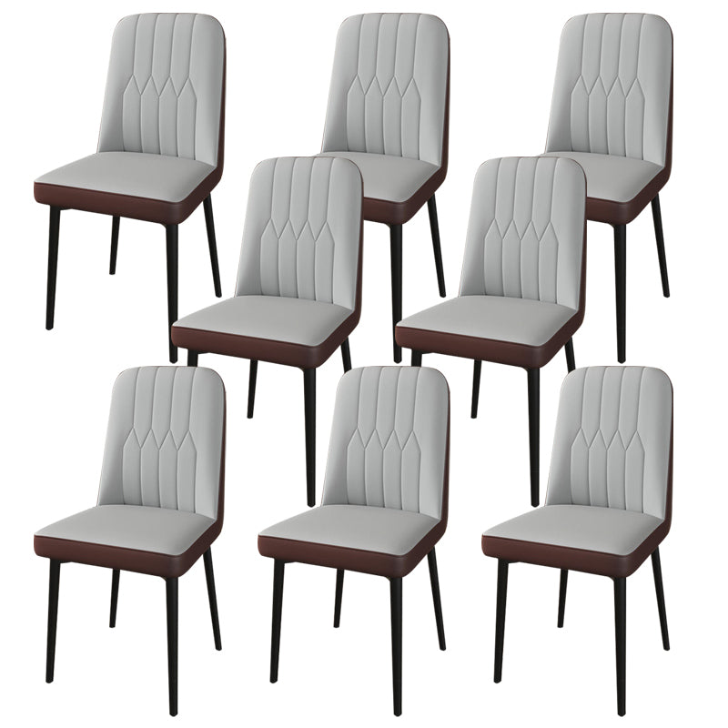 PU Leather Dining Chairs Parsons Armless Side Chair for Restaurant