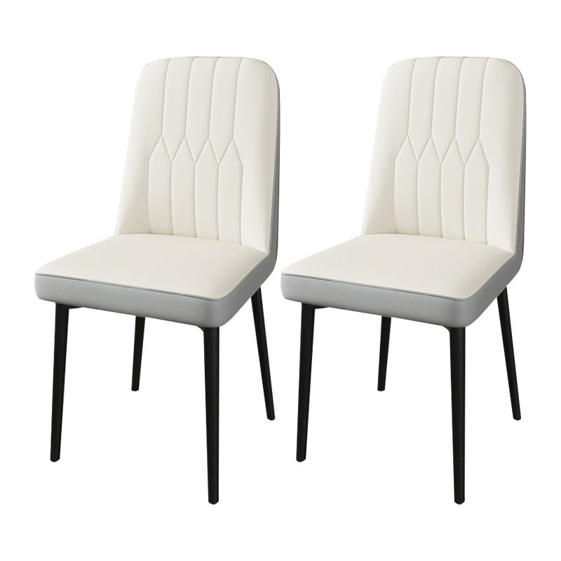 PU Leather Dining Chairs Parsons Armless Side Chair for Restaurant