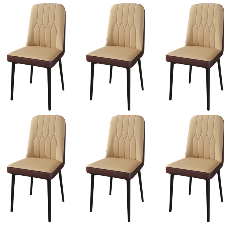 PU Leather Dining Chairs Parsons Armless Side Chair for Restaurant