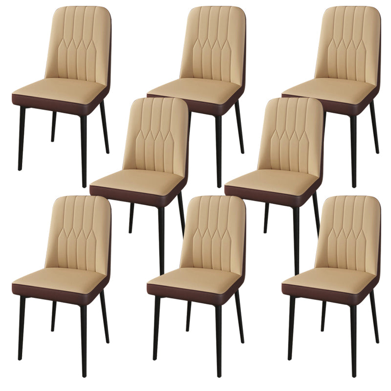 PU Leather Dining Chairs Parsons Armless Side Chair for Restaurant