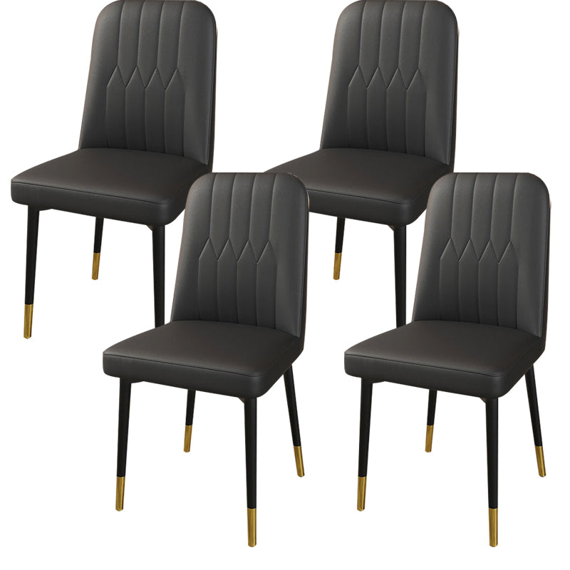 PU Leather Dining Chairs Parsons Armless Side Chair for Restaurant