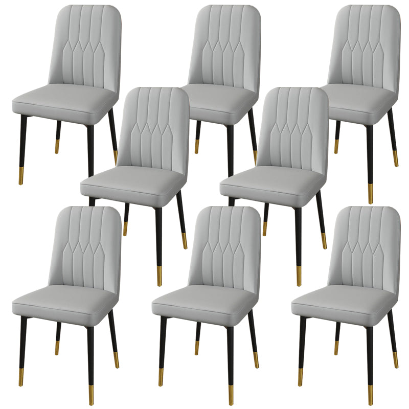 PU Leather Dining Chairs Parsons Armless Side Chair for Restaurant