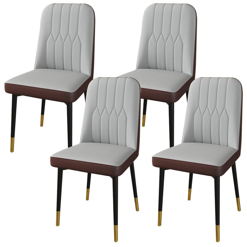 PU Leather Dining Chairs Parsons Armless Side Chair for Restaurant