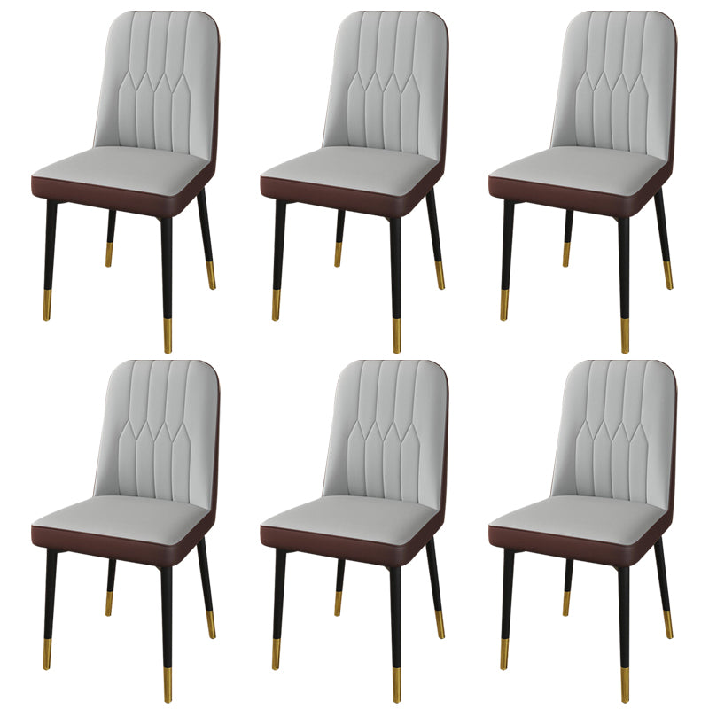 PU Leather Dining Chairs Parsons Armless Side Chair for Restaurant